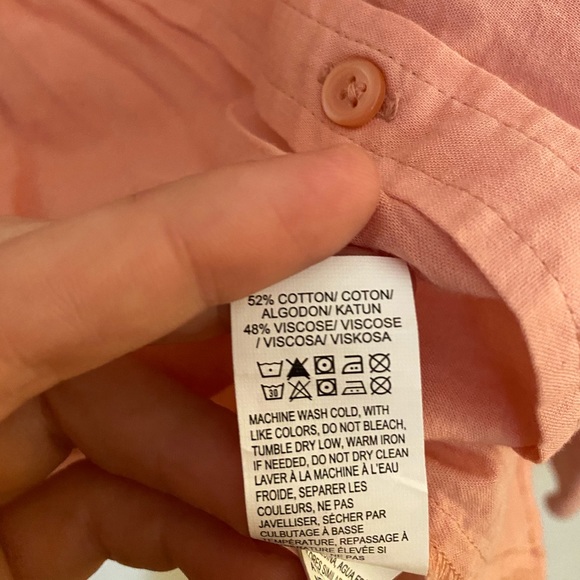Lucky Brand Pink Sheer Button Down Blouse Sz S - Picture 4 of 4